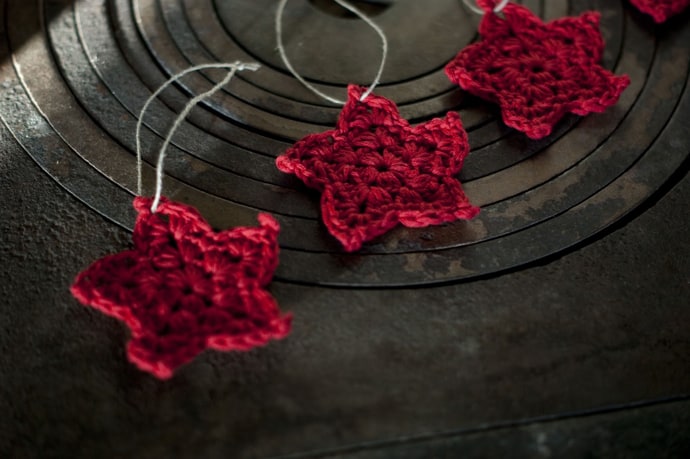 crocheted christmas tree ornaments 5 stars