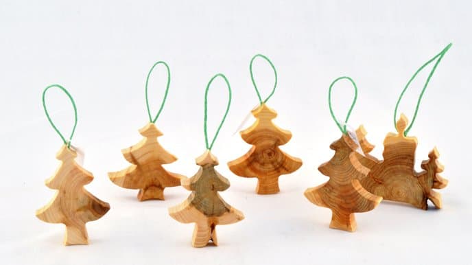 wooden christmas decorations made from juniper tree 1