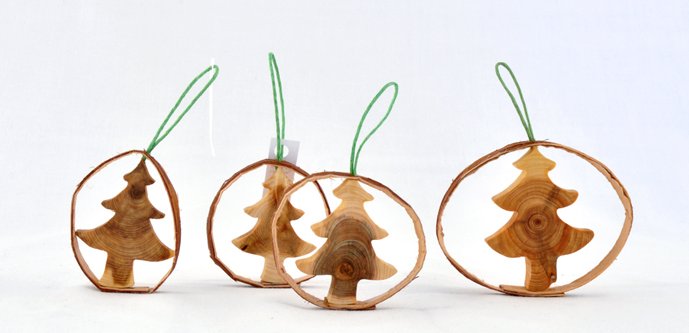 wooden christmas decorations made from juniper tree 3