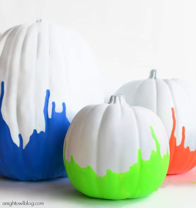 DIY neon pumpkin decorating ideas 11