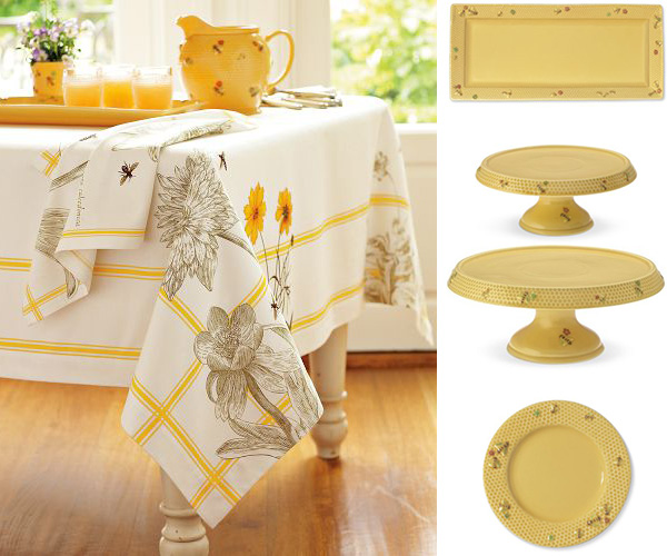 honey bee tablecloth williams sonoma