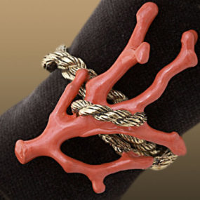 Luxury Napkin Rings – L’Objet Gold or Platinum Rope Coral Rings