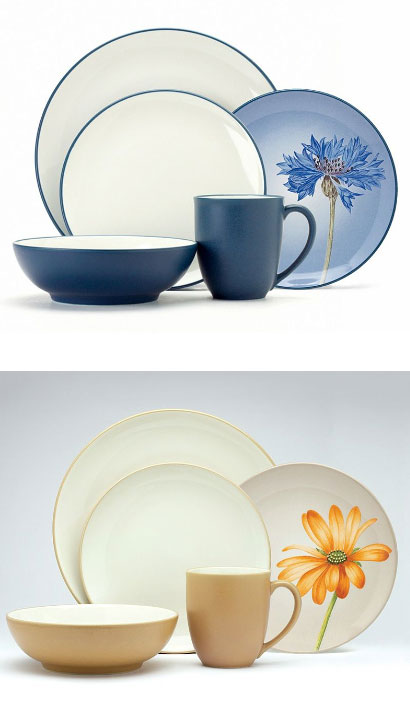 noritake colorwave blue and yellow