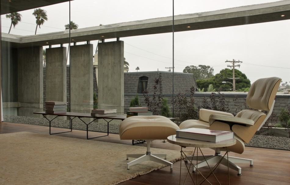 concrete residential architecture designed spacious 8 eames lounger