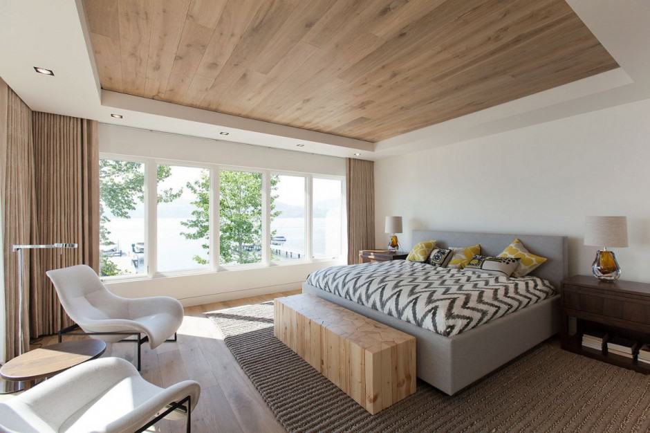 lakeside vacation home combines natural materials modern living 20 master bedroom
