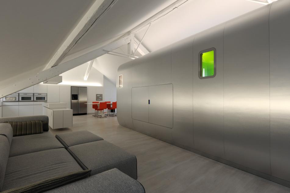 Ultra Modern Belgian Loft Inspired by Retro Airstream Silhouette