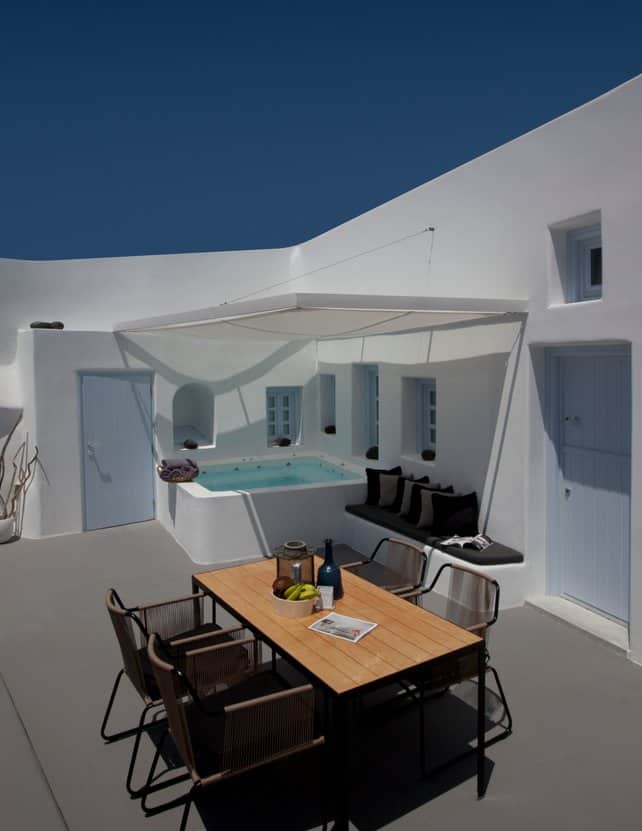 villa greece combines old world charm modern minimalism 6  courtyard