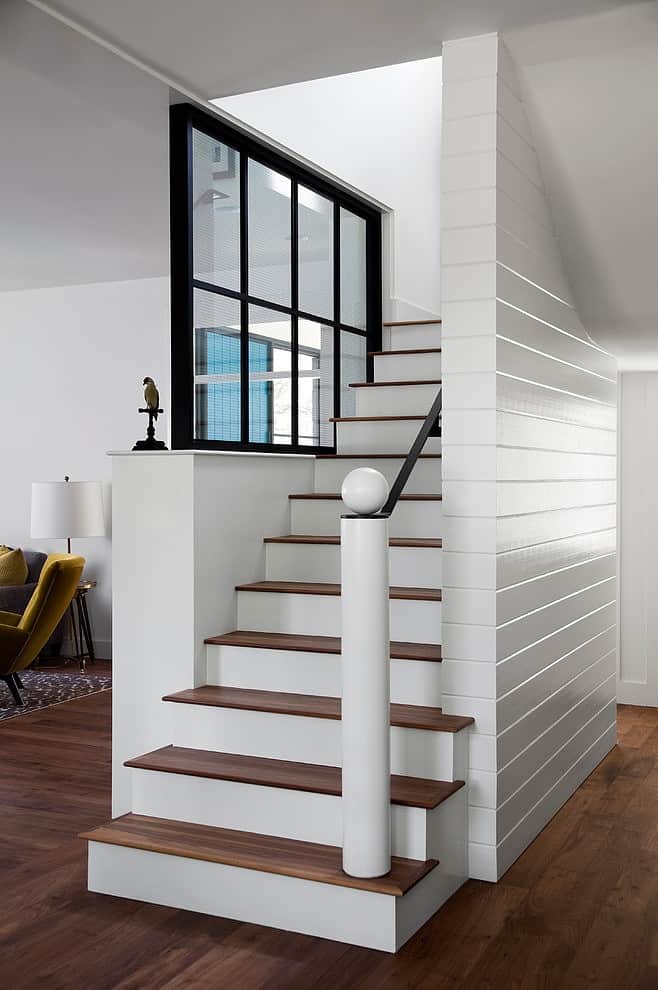 modern farmhouse incorporates traditional details eclectic lifestyle 6 stairwell