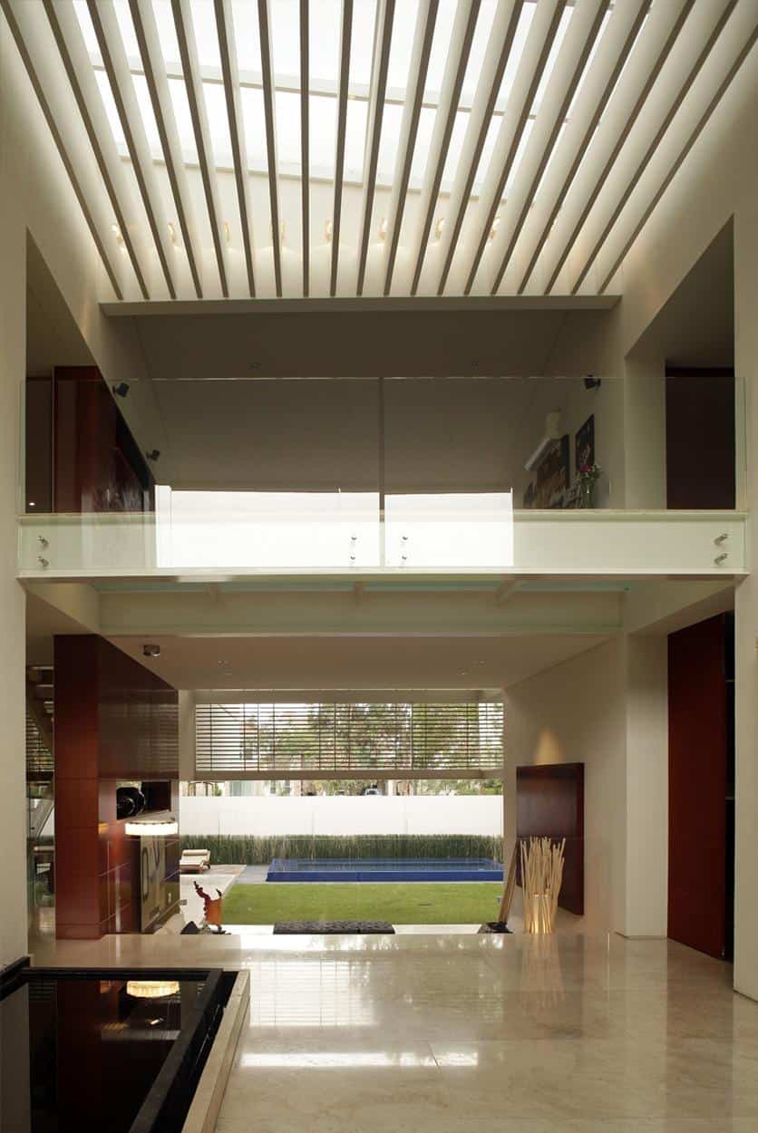 geometric home cantilevered master suite overlooking pool 5 interior