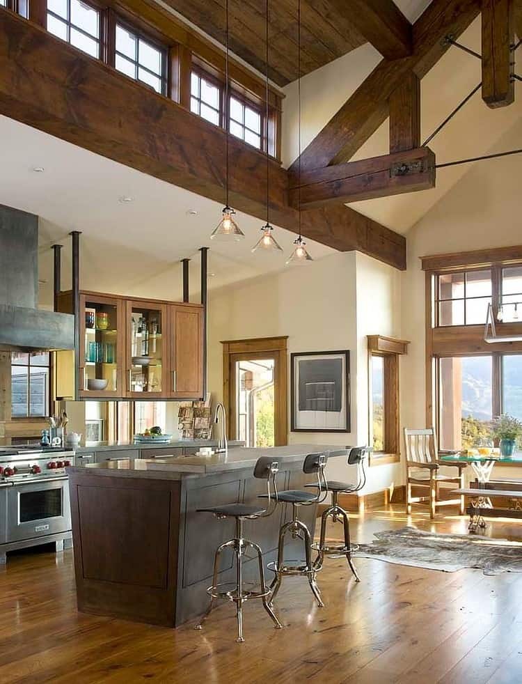 contemporary rustic residence industrial moments features turret 7 kitchen