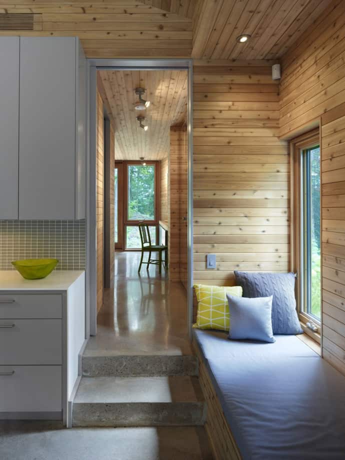 lakeside residence wrapped cedar glass 6 window seat