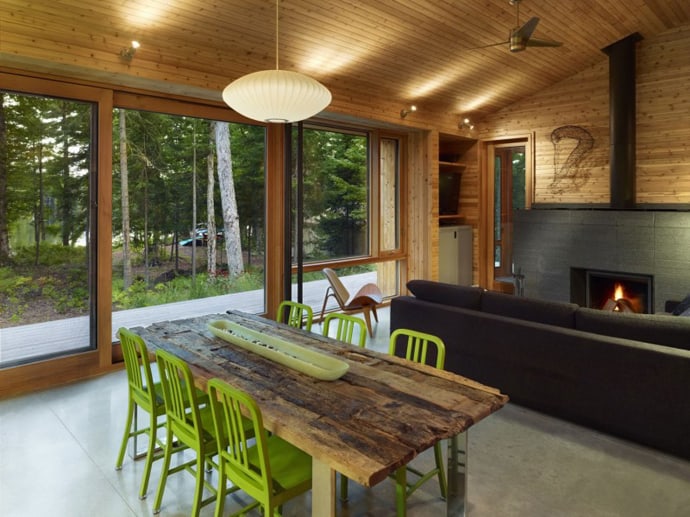 lakeside residence wrapped cedar glass 9 living