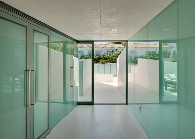 concrete home pool glass floor 12 entry