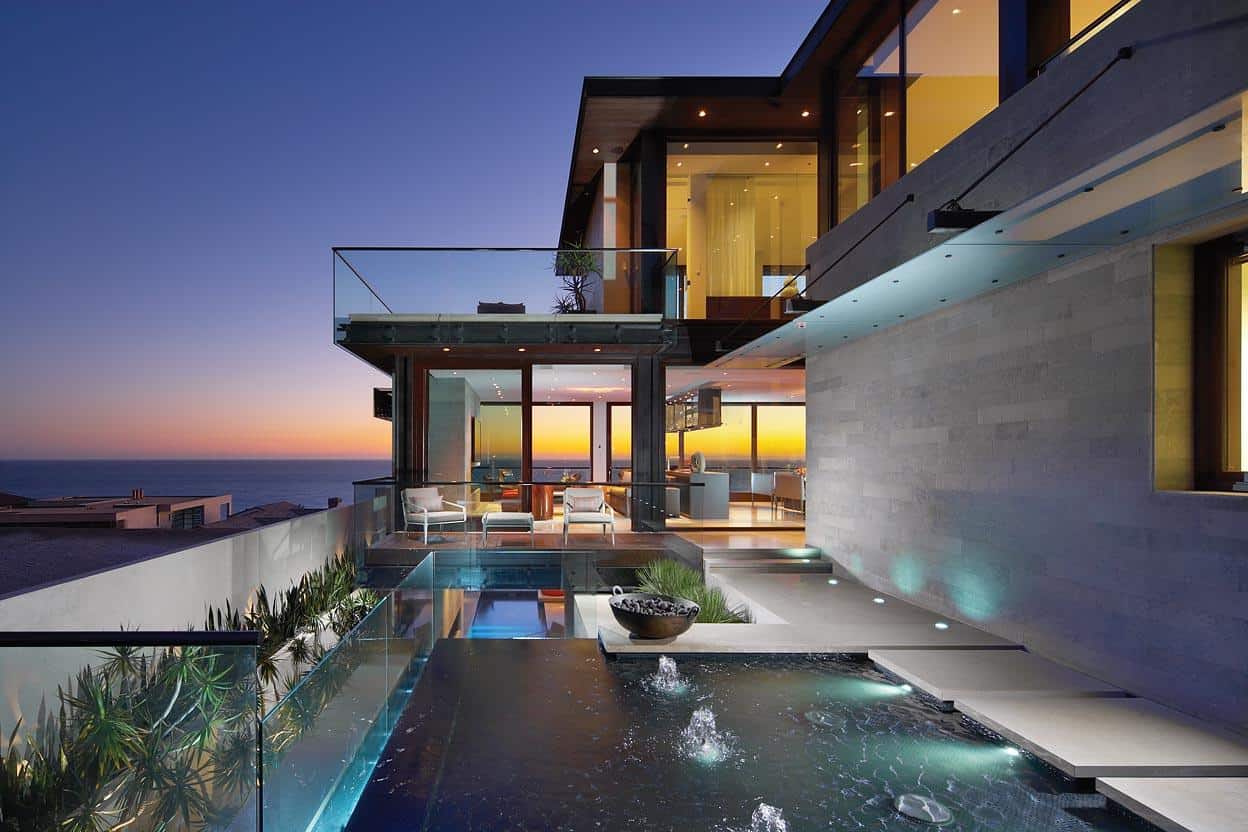 Overlapping Pools & Ocean View define Coastal Home