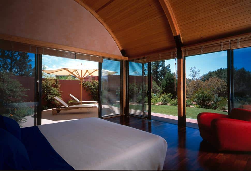 desert dwelling copper clad barrel roof 16 master bedroom