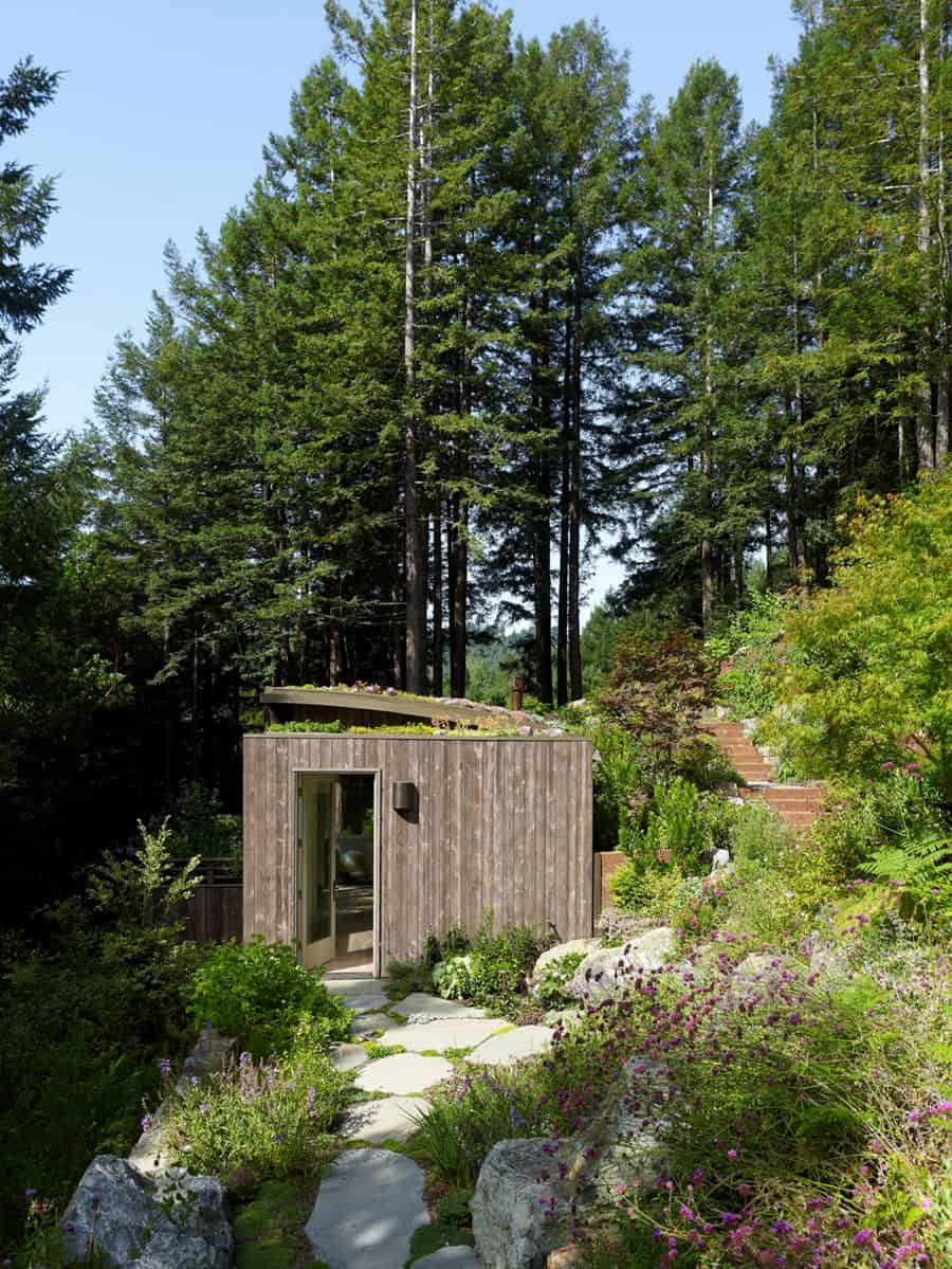 artist studio overlooks guest cabin rooftop garden 8 cabin
