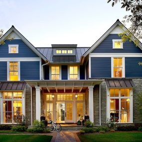 Modern Traditional Home Design with Many Unusual Architectural Elements