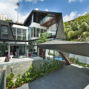 Luxury Pool House Under Unique Roof