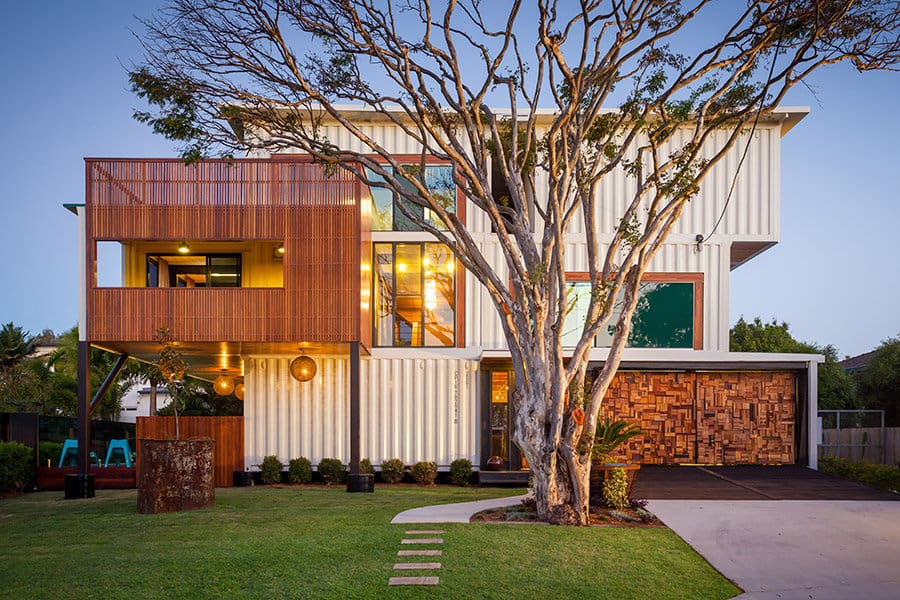 Artsy 3-Storey Home Built from 31 Shipping Containers