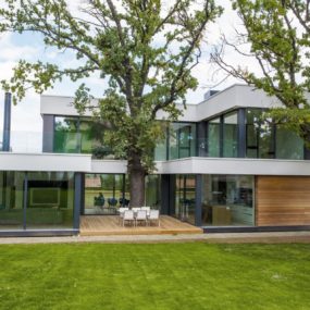 Home Incorporates Thermal Balance of 2 Oak Trees in Design