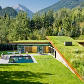 Sustainable Home with 2 Landscaped Roofs conceals Private Terrace