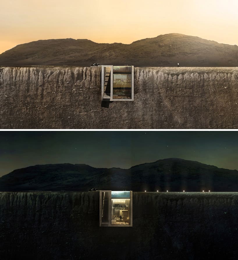futuristic house on edge of cliff 5 is cut into earth