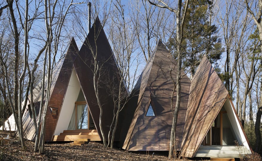 timber vacation house shaped as tepee 1