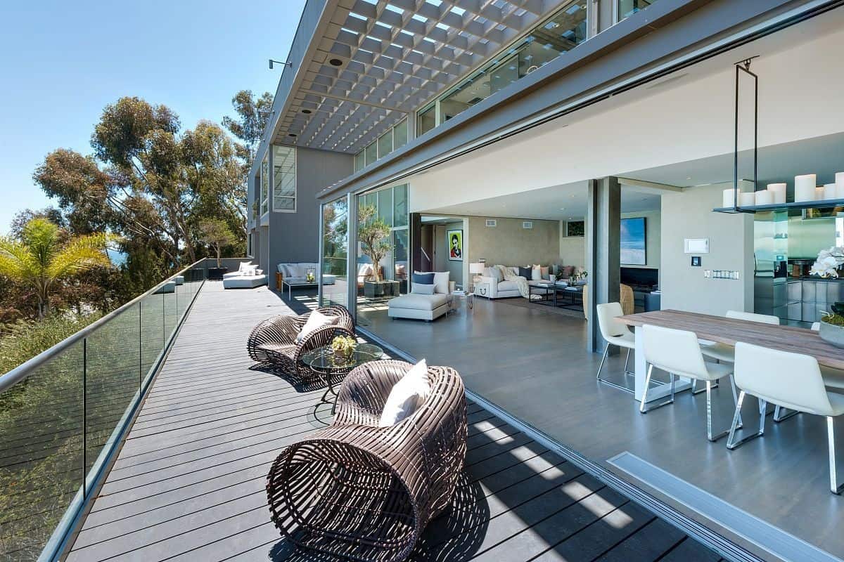 malibu beach house sliding glass doors