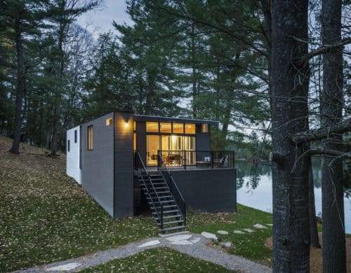 Prefab Lake Cottage with Cross Laminated Timber Construction