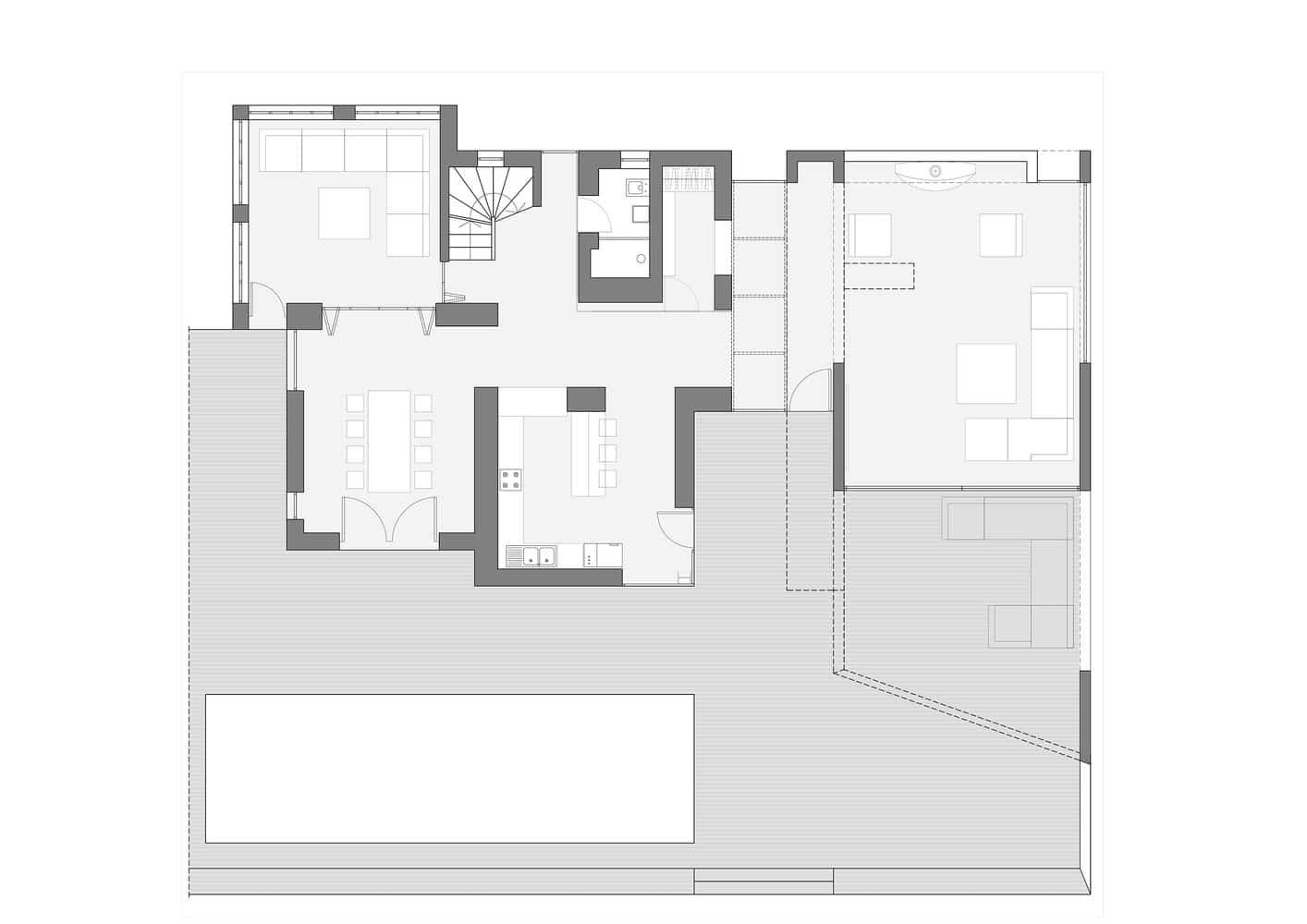 24 asymmetrical concrete addition modernises existing home