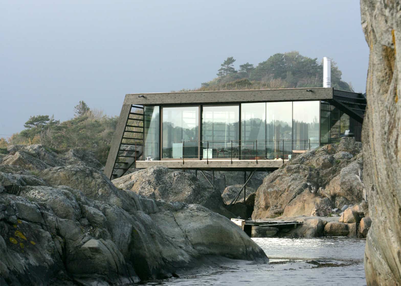 1 boat access only 75sqm summer cabin straddles boulders