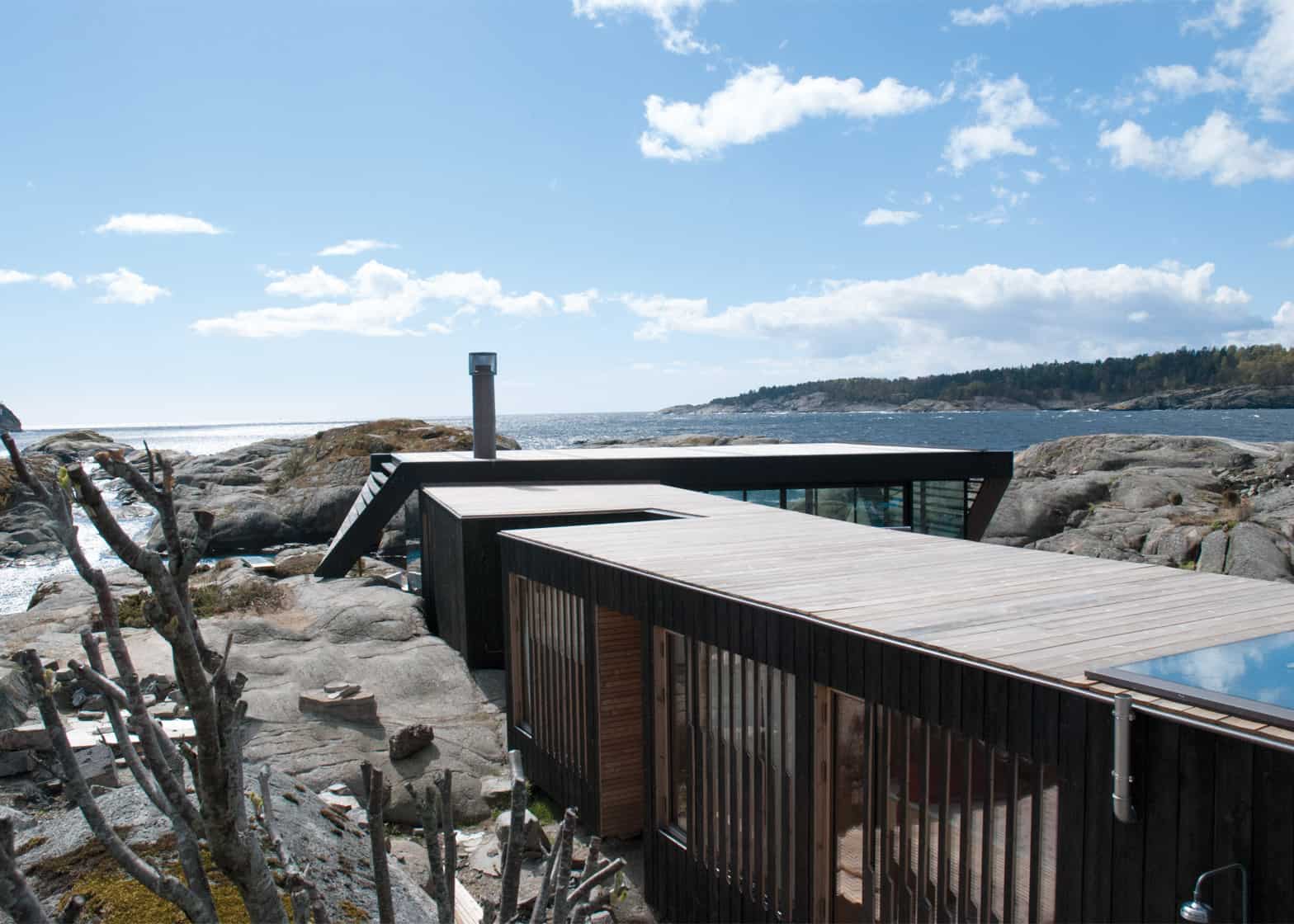 4 boat access only 75sqm summer cabin straddles boulders