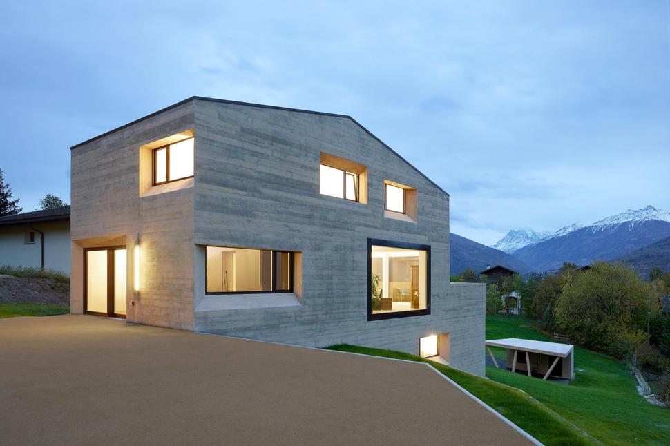 House With Wood Look Concrete Covering