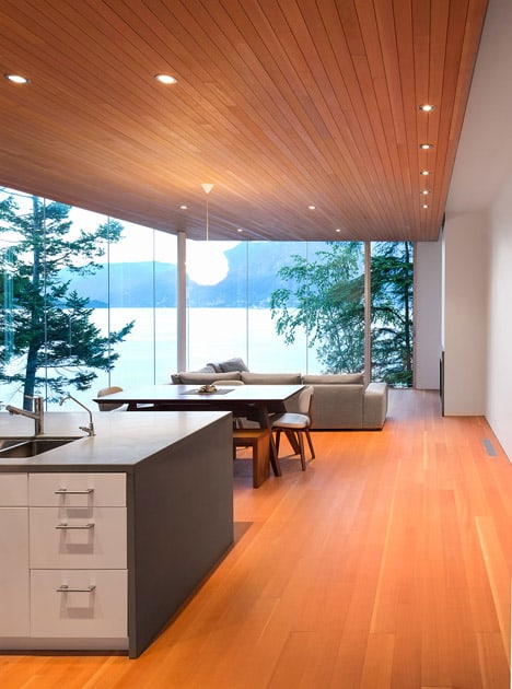 cantilevered contemporary escape in canadian wilderness 6 open living space