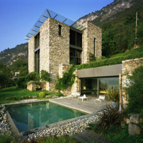Italian Stone House with rustic appeal on Lake Como, by architect Arturo Montanelli