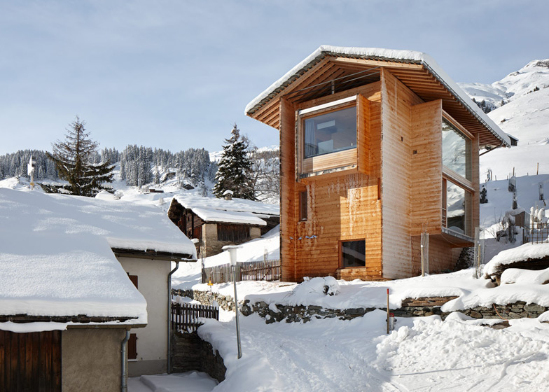 Charming Wood Cabins in Swiss village of Leis in Vals