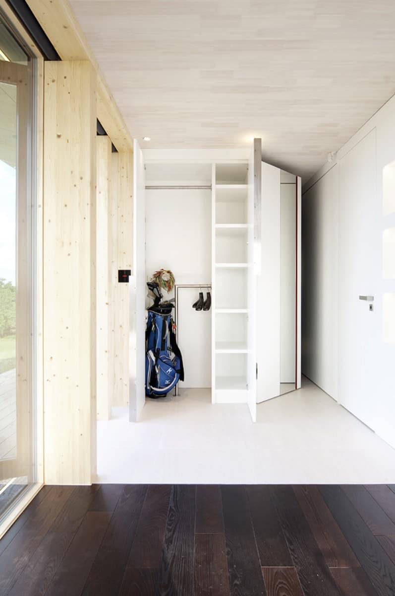 compact addition transforms into guesthouse shed closet space