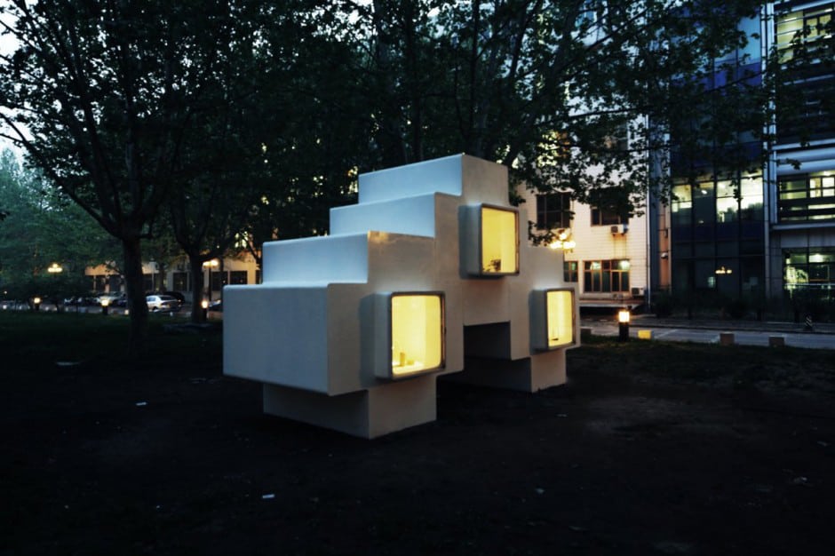 compact modular block house in beijing urban park 16