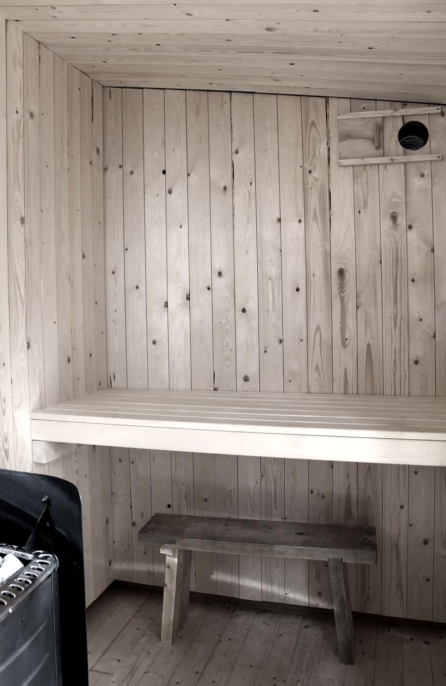 compact plywood pine cabin with attached sauna 16 sauna desk