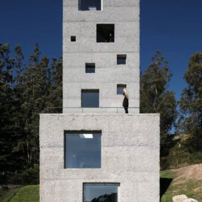 Concrete Tower House designed with Live Work Space