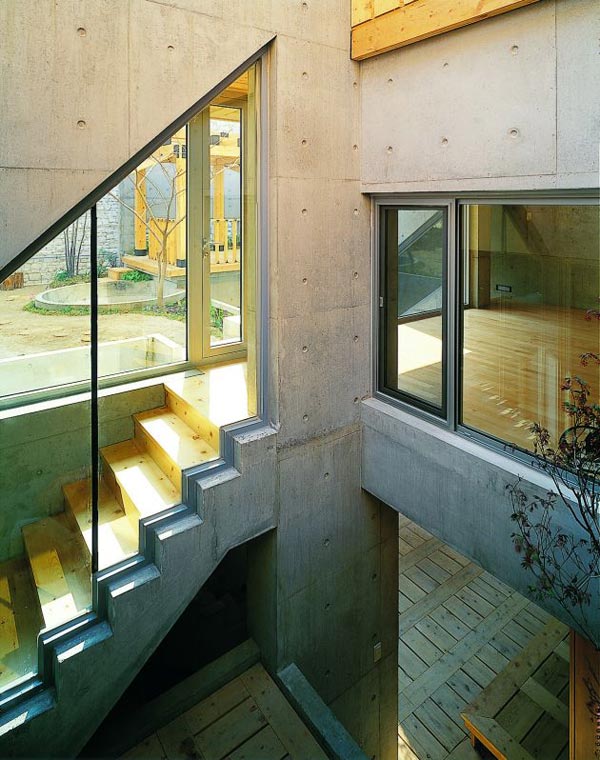 concrete wood architecture house courtyard design 5