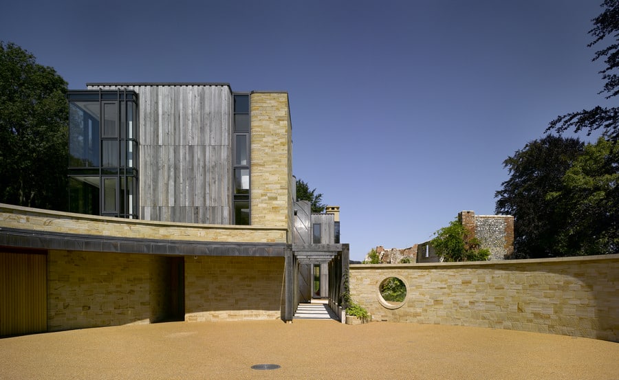 contemporary countryside home with oval entrance and interior glazing 3