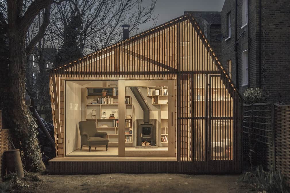 Contemporary Writing Shed Hidd   en In Urban Environment