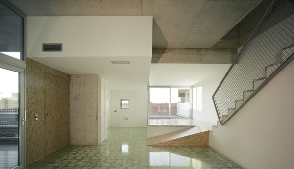 eclectic house design concrete steel mirror 7