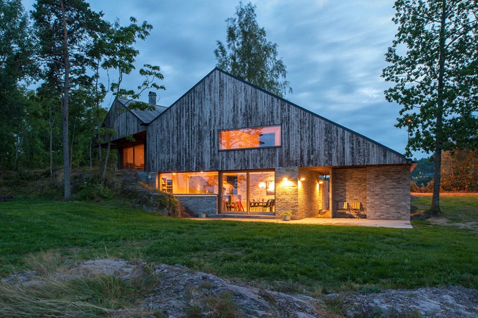 fjord house with m shaped roof and rustic style 15