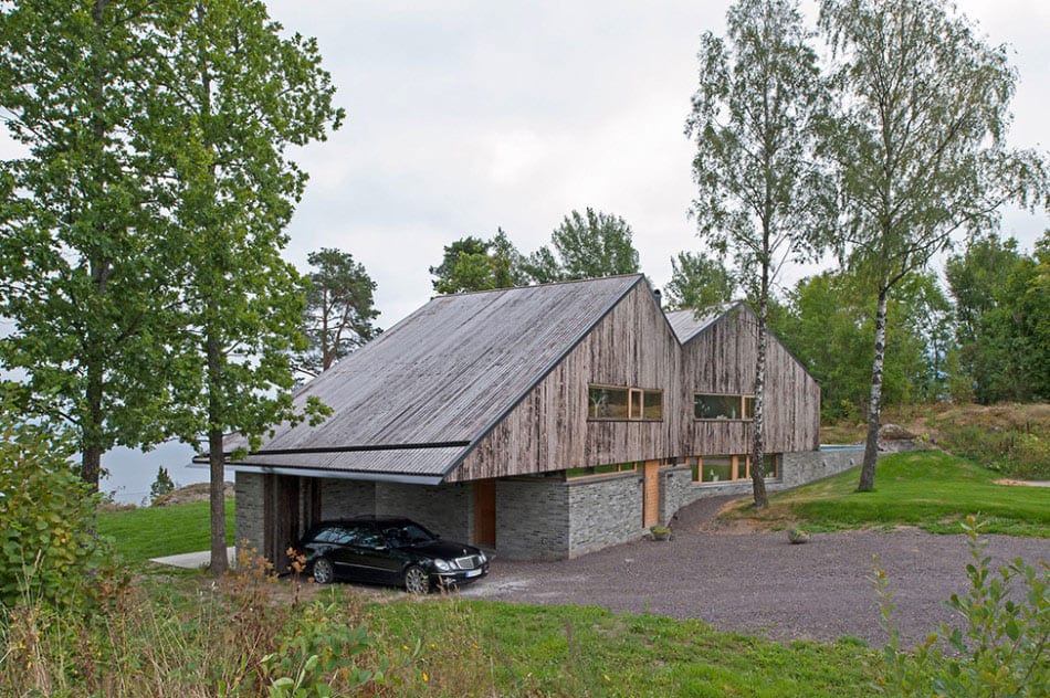 fjord house with m shaped roof and rustic style 5