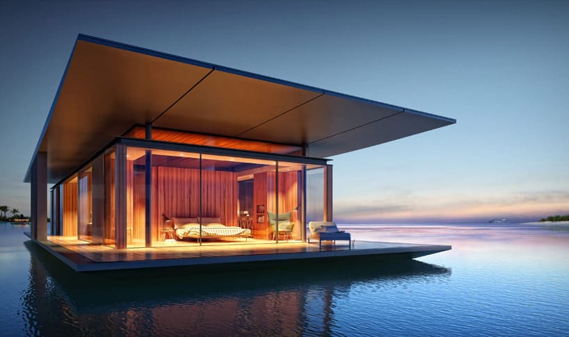 Floating Glass and Wood Mobile House