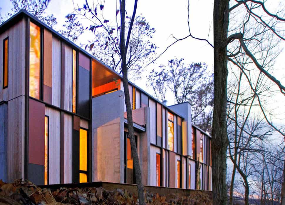 glass lake house inspired by and built of trees 7