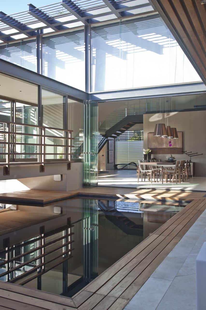 glass steel renovation with bedroom bridge 5 pool