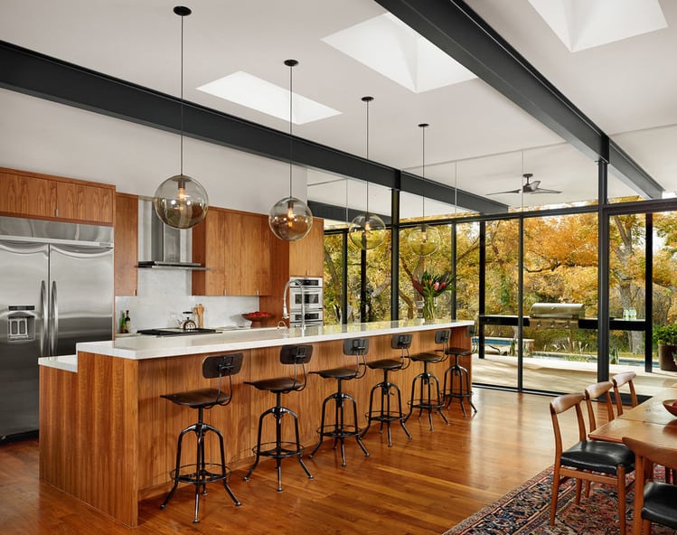 glass walled house with traditional decor 3 kitchen